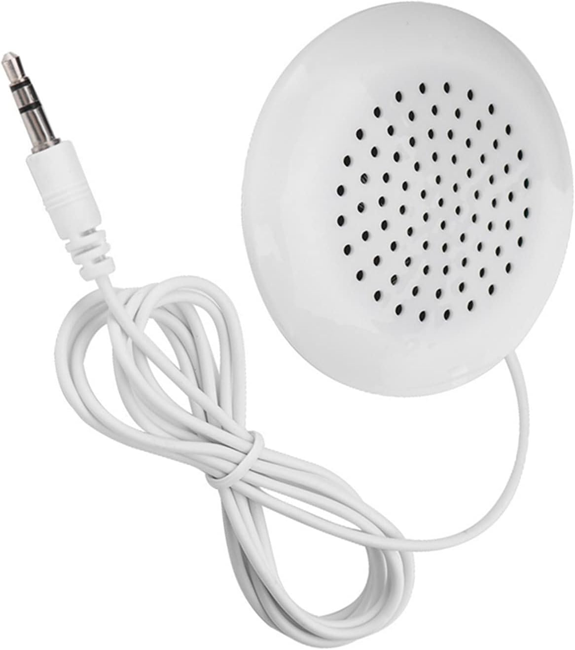 Pillow Speaker for Sleeping, DIY 3.5mm Mini Stereo Speaker Wired for MP3 MP4 Mobile Phone Portable CD, Diameter 2.4in Thickness 0.6in, White
