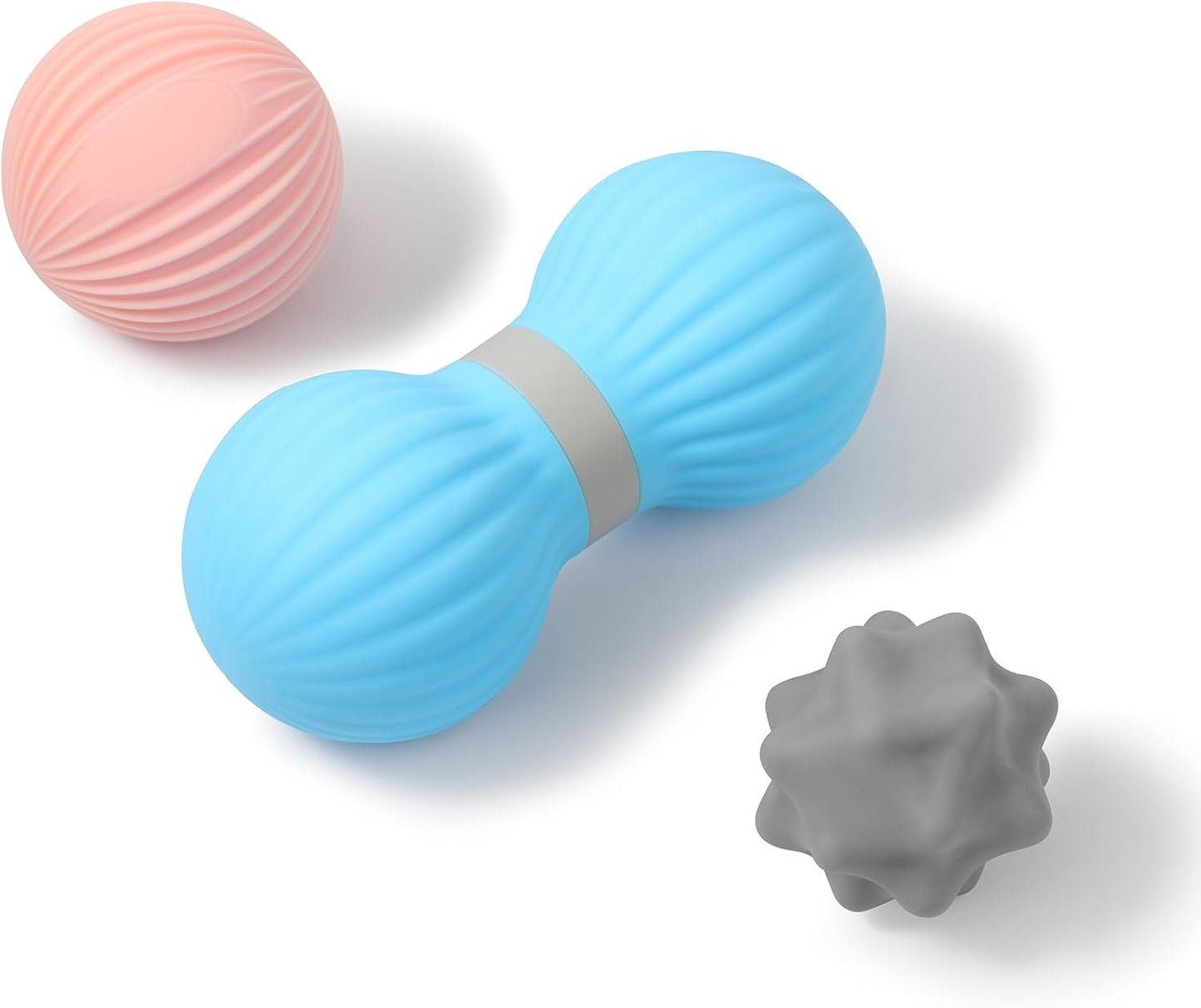 HODEMI Massage Ball Set, 3 Pack Spiky Ball, Lacrosse Ball & Peanut Massage Roller for Trigger Point Therapy, Deep Tissue Muscle Relaxation for Back, Neck, Hip, Leg & Foot with Mesh Bag