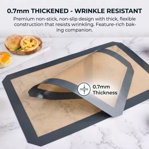 3-Piece Silicone Baking Mat Set, Non-Stick Reusable Air Fryer Liners and Oven Sheets, Heat Resistant, BPA-Free, Easy to Clean.