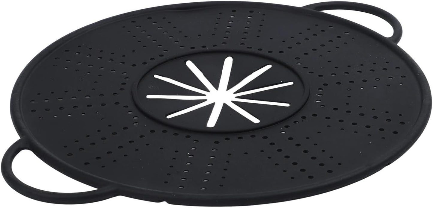 Large Silicone Spill Stopper Lid for Kitchen Pots Pans(white) | Silicone Pot Spill Stopper Lid with Steam Vent, 13.4x10.8 Inch Heat Resistant Cover and Oil Baffle with Easy Grip Handles