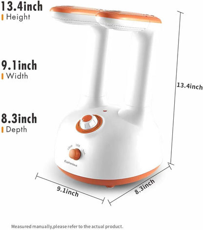 Euphonious Boot Dryer, Shoe Dryer with 6-Timer Settings, Boot Dryer for Work Boots and Winter Boots, Two mode Quick-Dry&Gentle-Dry, White/Orange