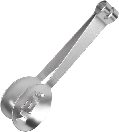 Tea Bag Squeezer, 4.7 inch Stainless Steel Tea Bag Squeezer Tongs, Tea Filter Spoon Clamp Tea Strainer Holder Clip, Suitable for Gripping Ice Cube, Sugar and Lemon