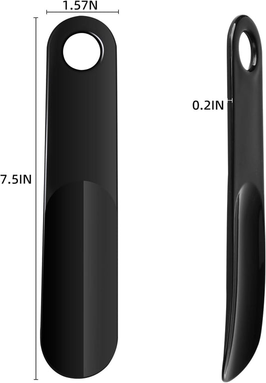 2 Pack Shoe Horn, Premium Shoe Horns for Men or Women, Small Shoe Spoon for Kids, Shoehorns for Boot jacks, Shoe Helper or Stick for Travel and Home Use, Plastic Show Horn 7.5 IN