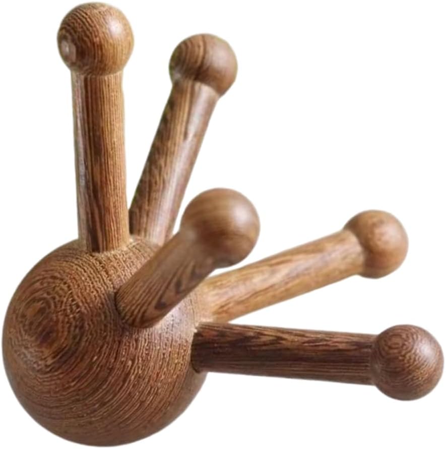 OULIGET Wooden Trigger Point Massage Tool,Spider Shape 5 Legs Massager,Scalp Massager Scraping Tool for Back,Neck,Shoulder and More