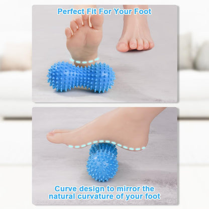 URAQT Spiky Massage Ball Set, 2 Pack Physical Therapy Massage Balls, Hard Lacrosse Ball & Spiky Massage Ball for Myofascial Release and Trigger Point Deep Tissue Massage (Purple)