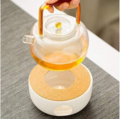 KiaoTime Ceramic Teapot Warmer, Tea Warmer for Glass Teapot, cast Iron teapot Stainless Steel, Ceramic Teapot, Tea Kettles,and Other heatproof Dish Warming Use