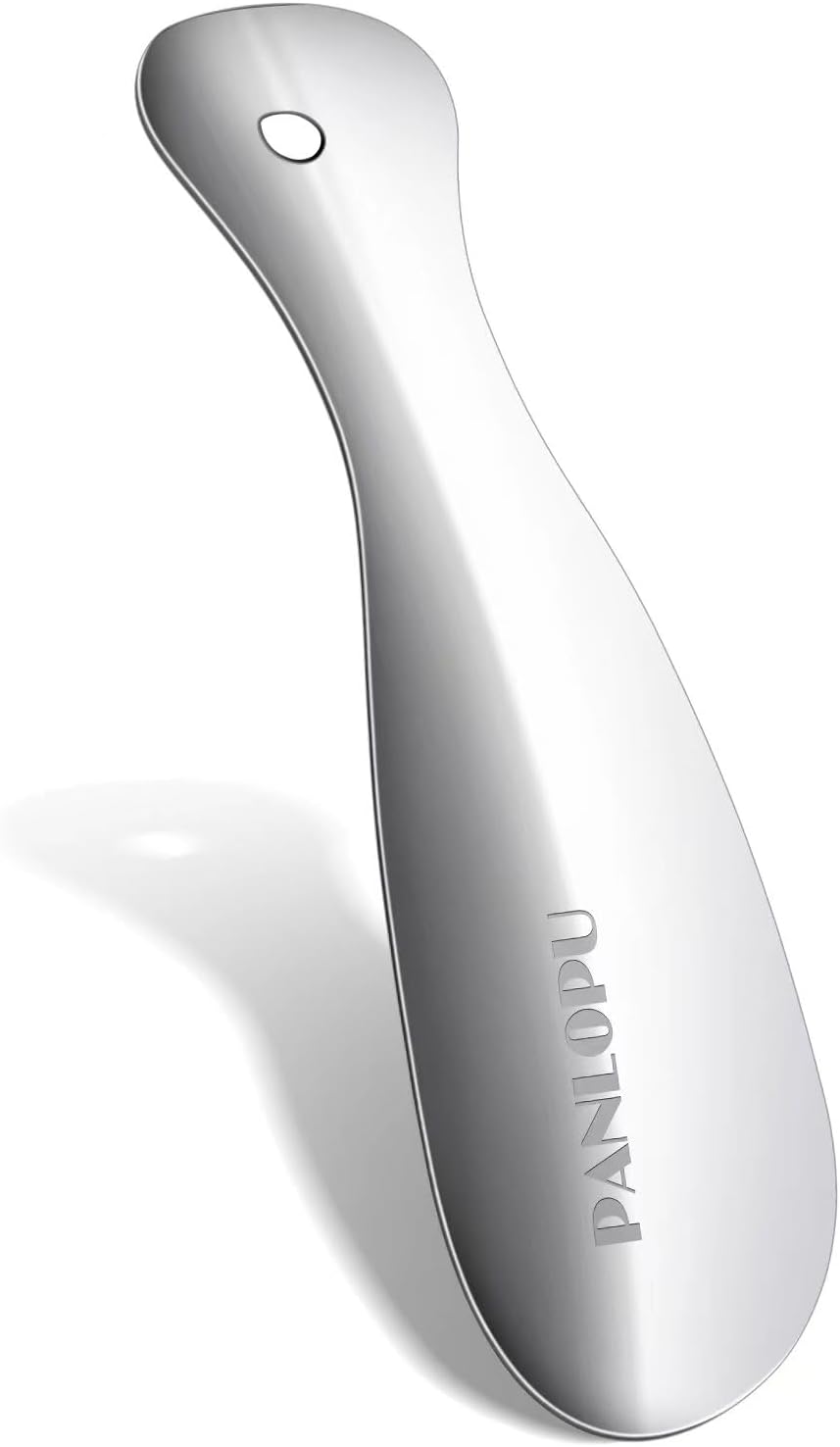 Metal Shoe Horn 7.5Inch Portable Stainless Steel Fashion Travel | Rust-resistant Ergonomic Curved Design Compact Size