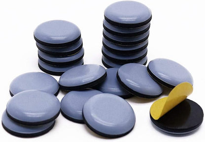 Teflon Furniture Sliders, 20pcs 1inch Square Stick Furniture Glides for Carpet Tile Hardwood (Grayish Blue)