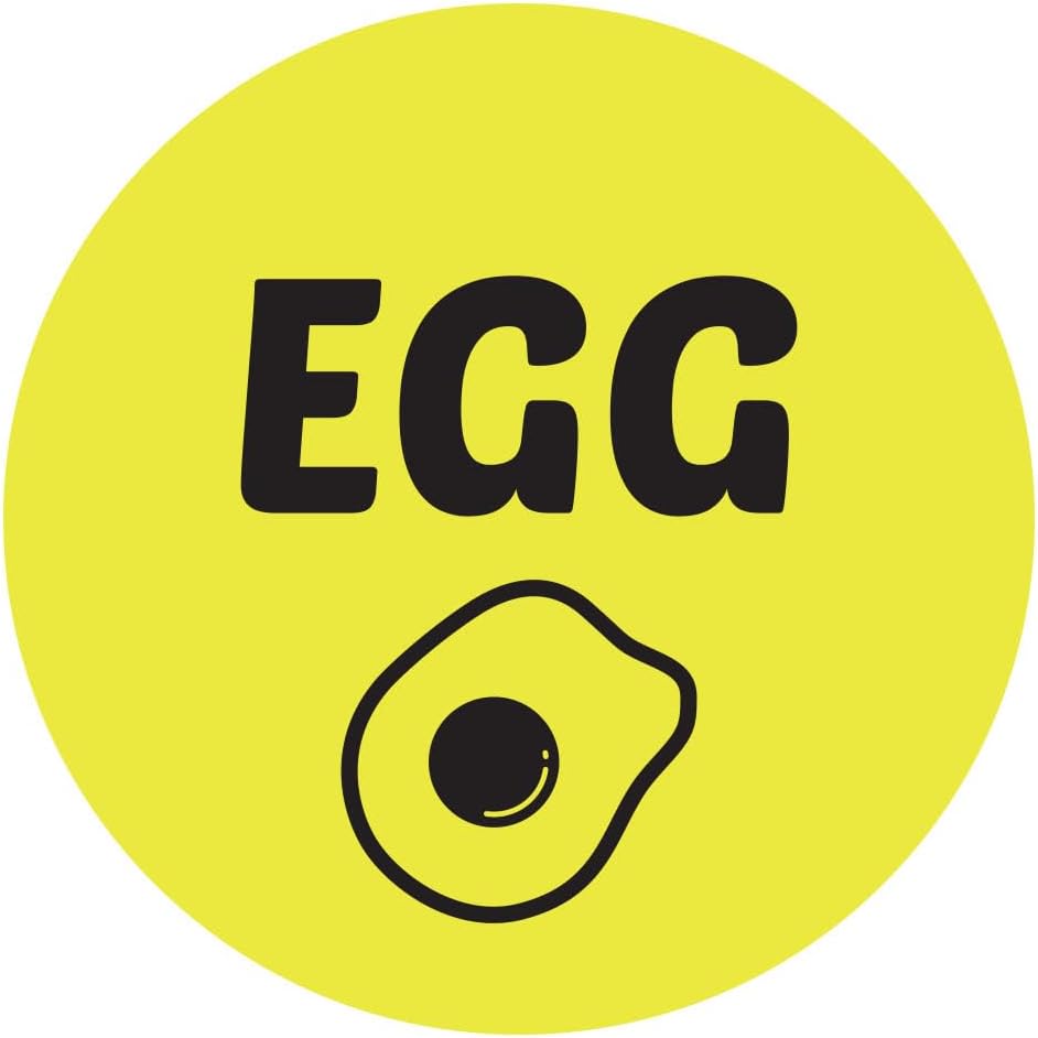 Ham & Cheese Stickers - 1 Inch Round Circle Food Labels in Bright Yellow for Restaurant Deli Food Truck Supermarket Grocery Store Stickers Food Menu Meal Choice Sticker Package Label - 300 Labels/Pack