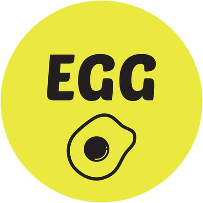 Ham & Cheese Stickers - 1 Inch Round Circle Food Labels in Bright Yellow for Restaurant Deli Food Truck Supermarket Grocery Store Stickers Food Menu Meal Choice Sticker Package Label - 300 Labels/Pack