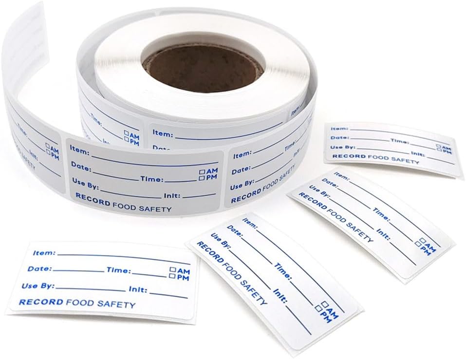 GSHLLO 1000 Pcs 2.5 x 5 cm Self Adhesive Food Rotation Labels Removable Food Container Stickers Meal Prep Date Stickers Canning Jar Storage Bin Labels Kitchen Pantry Organization Label