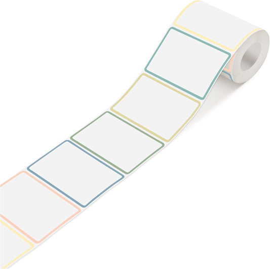 300 Pcs 2×3 Inch Blank Removable Freezer Labels, Waterproof, Oil & Tear Resistant, No Residue Writable Stickers for Food Containers, Jars, Pantry and Meal Prep (Bright)