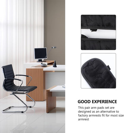 IMIKEYA Chair Armrest Mats 17.7 Inch Office Chair Arm Covers with Elastic Straps for Comfortable Support and Easy Cleaning Pair