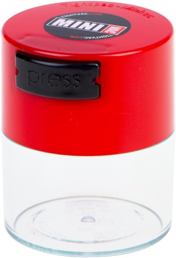 Minivac - 10g to 30 grams Airtight Multi-Use Vacuum Seal Portable Storage Container for Dry Goods, Food, and Herbs - Green Clear