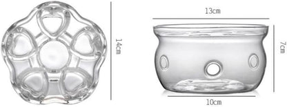 Heart Base for Teapot Creative Insulated Heating Stand Stylish Glass Material for Tea and Beverage Heating for Home Use