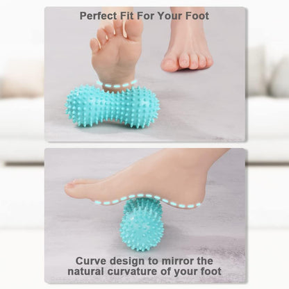 URAQT Spiky Massage Ball Set, 2 Pack Physical Therapy Massage Balls, Hard Lacrosse Ball & Spiky Massage Ball for Myofascial Release and Trigger Point Deep Tissue Massage (Purple)