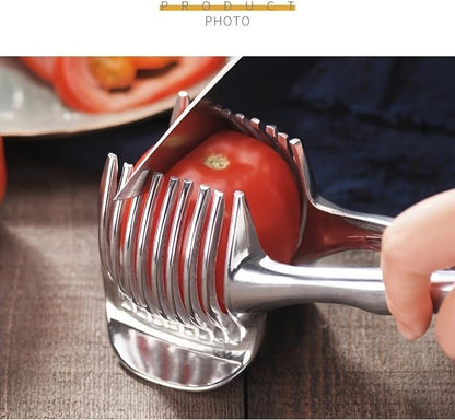 Choxila Lemons Holder for Slicing –Aluminum alloy Tomato Slicer Tool for Home Use, Multi-Purpose Vegetable Holder for Onion，Potatoes, Tomatoes & Slicing