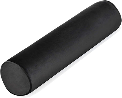 Tinbolunce Memory Foam Roll Pillow for Knee/Leg/Neck - Full Moon Bolster/Round Cylinder Pillow for Sleeping on Side or Back - Removable Cooling Cover Length 18" x 6" Diameter (Chocolate Brown)