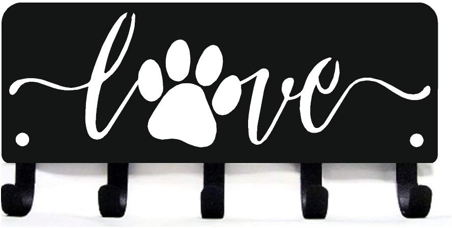 Puppy Love Key Rack - 9 inch | Made in USA. 5 Hooks. Wall Mounted