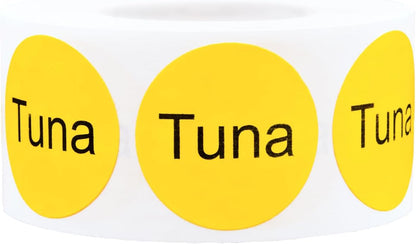 Yellow with Black Carnitas Circle Dot Adhesive Stickers, 1 Inch Round Labels, 500 Total Stickers