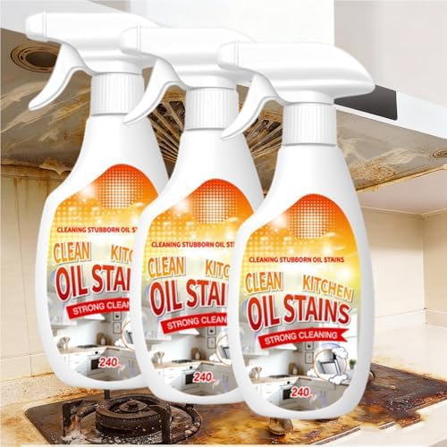 Kitchen Degreaser Spray, Kitchen Oil Stains Spray, Heavy Duty Degreaser For Kitchens, Oil Stain Remover, For Grills,Oven,Cabinet, Air Fryer,Home & Commercial, 240ML/8.45OZ (2PC)