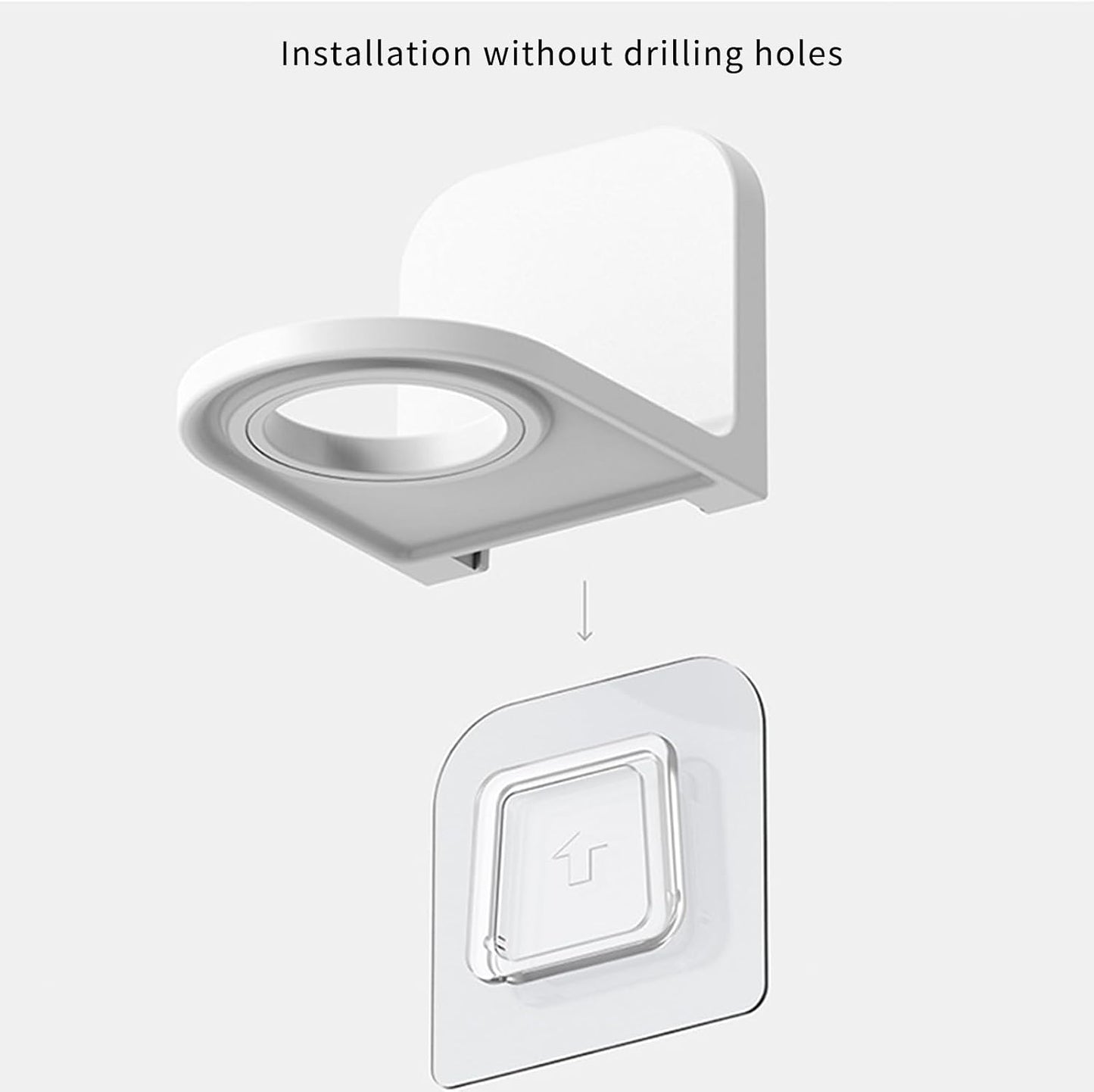 [Strong Adhesive] Shower Bottle Holder Wall Mounted, [Fits Most Pump Bottles] Drill-Free Soap Dispenser Rack for Bathroom & Kitchen, Minimalist Lotion & Shampoo Hook with 2 Size Adapter Rings - 1pcs