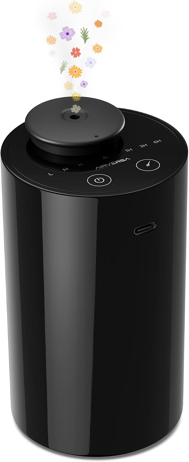 Airversa AN6 Waterless Diffuser for Essential Oil for Home, Room, Black