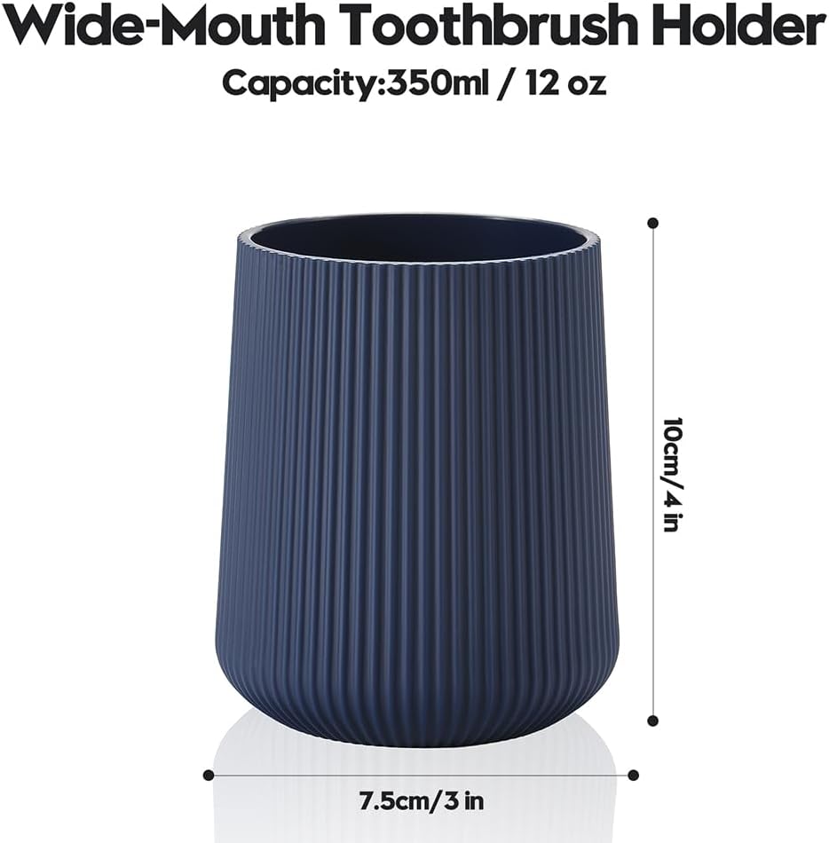 YAUKPH Black Striped Toothbrush Holder | for Electric Toothbrushes Bathroom Organizer Cup for Toothpaste Kids & Adults
