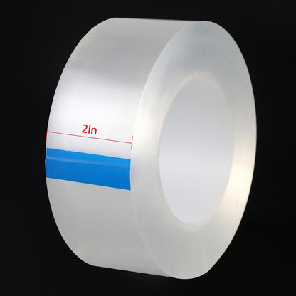 Transparent Weather Sealing Tape, Clear Draft Isolation Film Tape for Door Draft Stopper, Adhesive Tape for Doors, Windows and Shower Glass Gaps - No Residue (1.2 Inch x 16Ft)