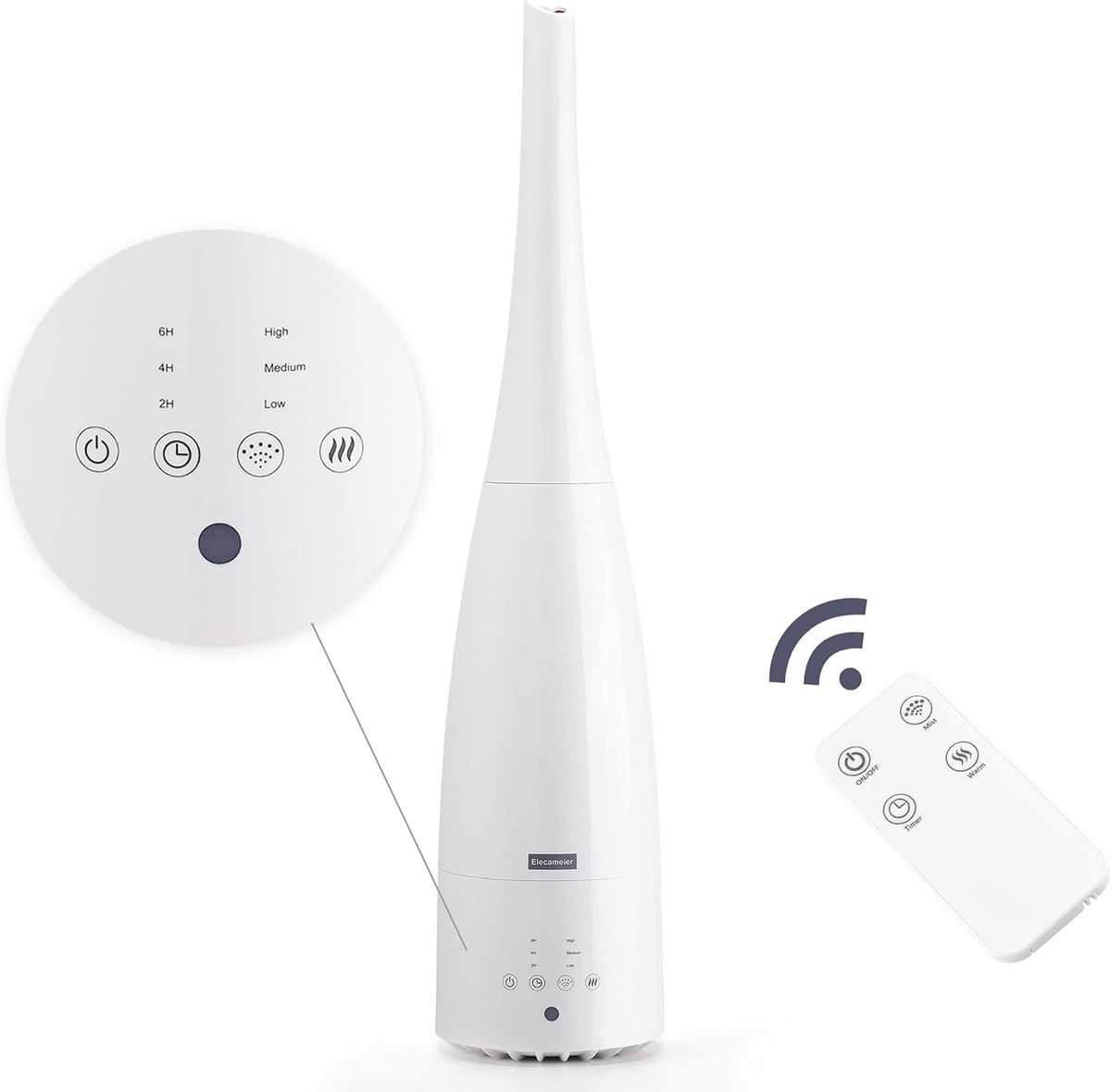 Cool Mist Humidifier，Elecameier Air humidifier for Home/Bedroom with Remote Control 2.3L Smart Air Humidifier for Desk/Office/Bedroom 25dB Whisper Quiet with Auto Shut off dark wood