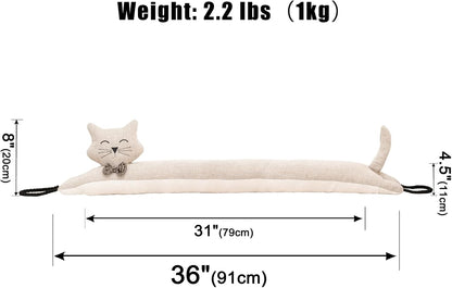 Under Door Draft Stopper Decorative Wind Stopper 36 inch for Door & Window, Weighted Animal Air Draft Stopper for Bottom of Door with Hanging Loops - Brown Dog