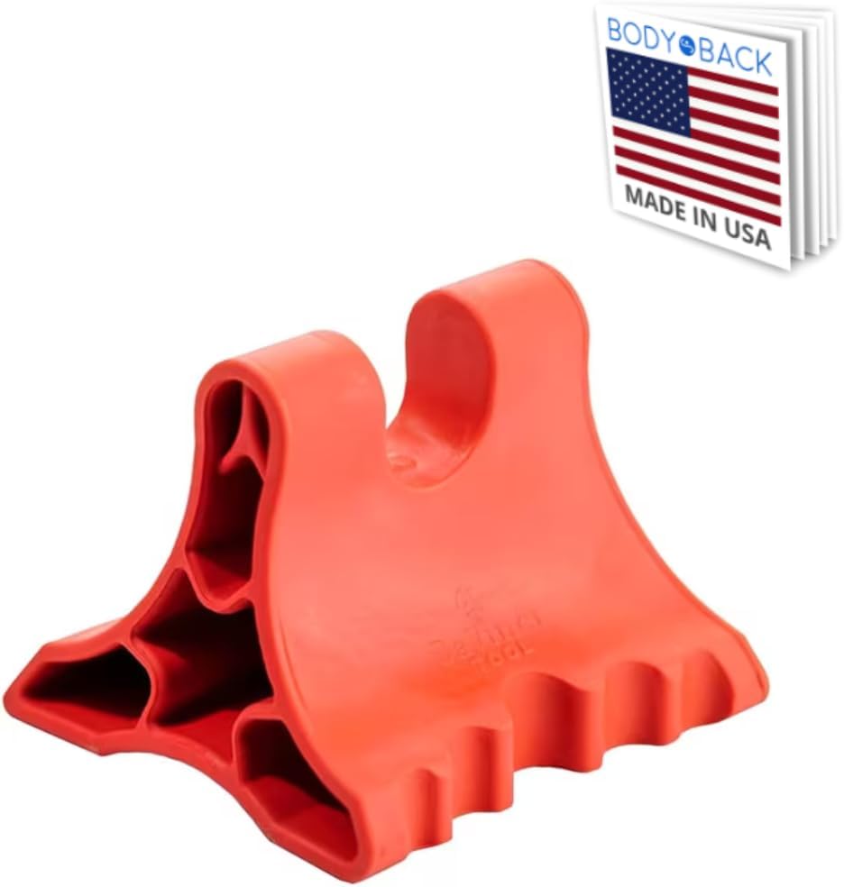 Body Back Davinci Tool - Neck Massager for Pain Relief Deep Tissue - Red | FSA Eligible USA Made Firm Neck Massager, Occipital Release Tool, Pressure Point Massage Tool for Plantar Fasciitis