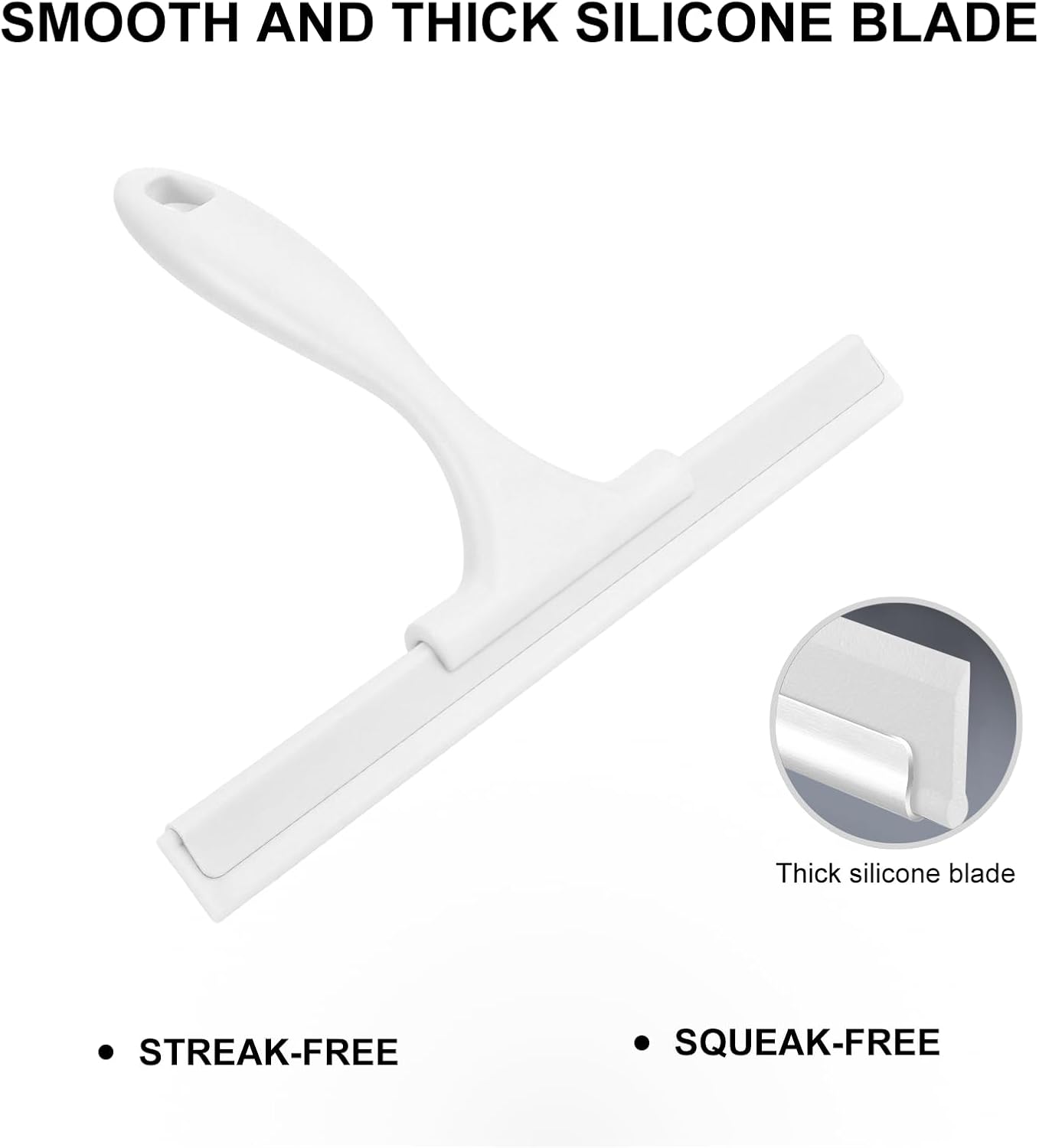 SetSail Squeegee for Shower Glass Door, 10 Inches, Black | Stainless Steel Shower Squeegee for Glass Doors, All-Purpose Window Squeegee for Shower Mirror Bathroom Car Window Cleaning