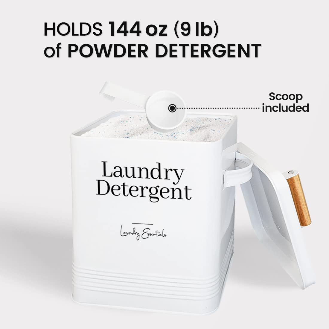 Modern Farmhouse Lint Bin for Laundry Room Decor and Accessories (White) | Metal Lint Bin for Laundry Decor and Laundry Room Organization, Laundry Trash Can, Lint Holder Bin