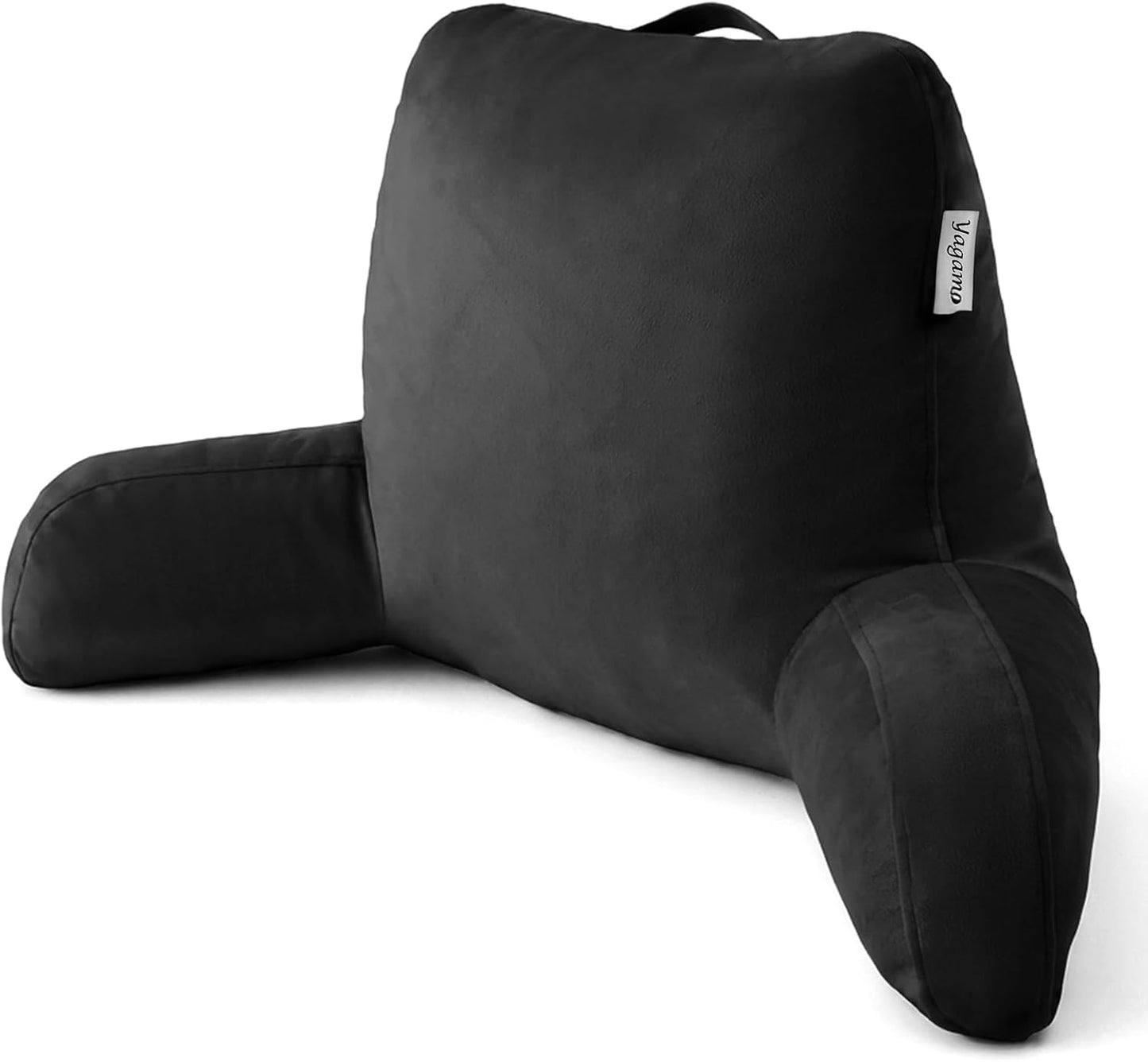 Reading Pillow with Adjustable Memory Foam,Adult Backrest with Arms, Back Pillow for Sitting in Bed with Washable Cover- Large, Gray