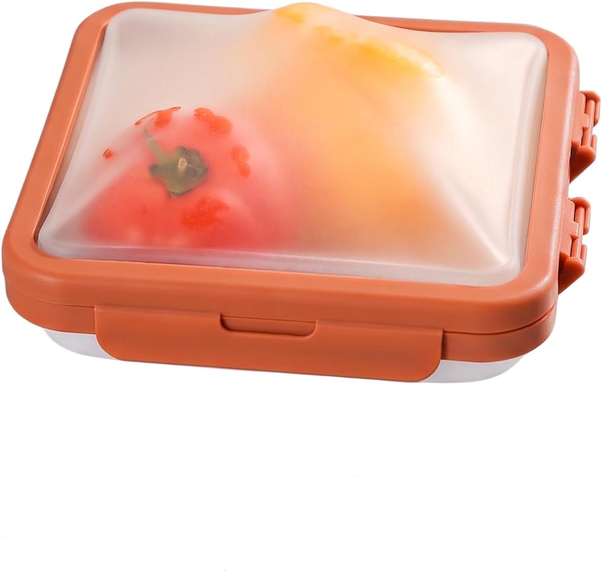Reusable Silicone Food Storage Container with Lid Avocado Saver(6.5 cups/0.4 gal), Onion Keeper, Silicone Kitchen Organizers for Fridge