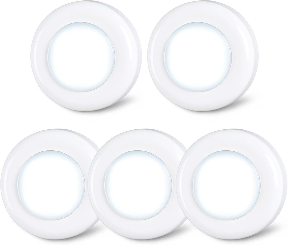STAR-SPANGLED 2.8” LED Puck Lights Under Cabinet AAA Battery, 5 Pack White