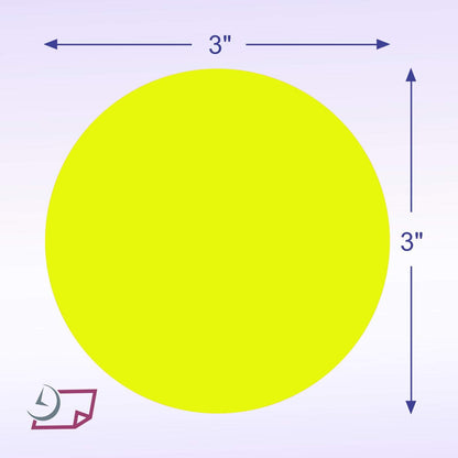 Blank Color Coding Stickers, Writable Surface â€“ 500 Permanent Labels per Roll (Yellow Fluorescent, 1.5" Circle)