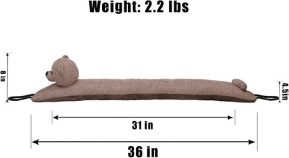 Under Door Draft Stopper Decorative Wind Stopper 36 inch for Door & Window, Weighted Animal Air Draft Stopper for Bottom of Door with Hanging Loops - Brown Dog