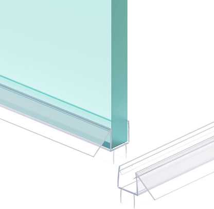 Shower Door Bottom Seal Strip, 2PCS Seal Strip, Ultra Clear PVC, 36" Length, Fits 6mm Thick Glass, Prevents Leaks, Easy Installation, No Adhesive Required (Ultra Clear, 36in for 1/4"(6mm) Door)