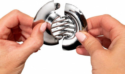 Bathtub Separating Hair Catcher for Drain – Patented No-Touch Two-Piece Hair Strainer, Prevents Clogs, Easy Clean Hair Removal, Fits Standard Tub Drains, Lightweight Design Chrome-Finish