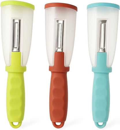 Nature+ Vegetable Peeler Fruit Peeler with Container, Stainless Steel Blade, Non-Slip Handle, Kitchen Kiwi Peeler for Apple, Potato