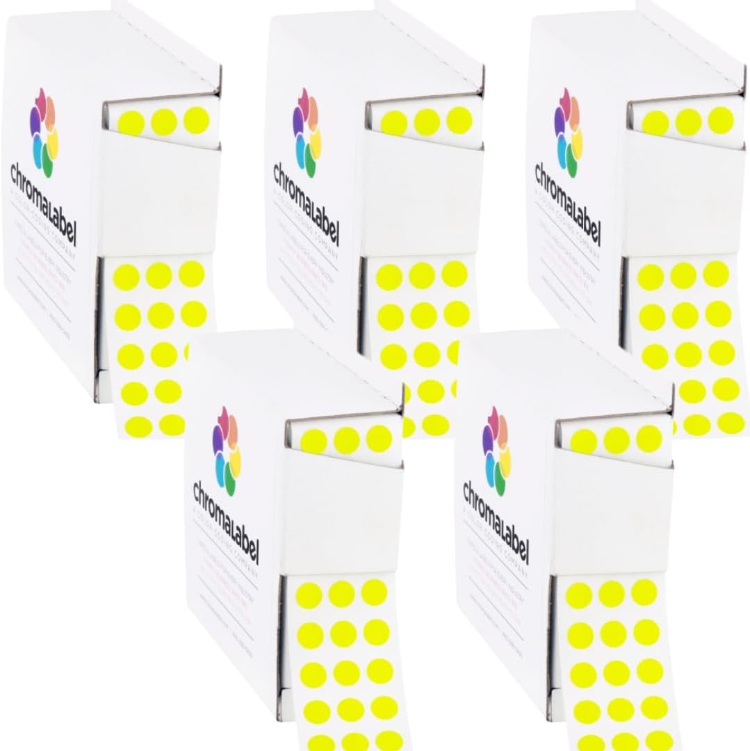 Dark Blue, Red & Yellow Dots, 1/4 Inch, 1000/Box Each Color | Writable Semi-Gloss Circle Labels in Dark Blue, Red and Yellow for Offices, Retail and Classrooms. Made in USA - Colors B