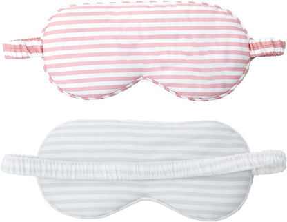 HBHLFZ Sleep Mask 2 Pack - Bamboo Viscose Fiber Sleeping Eye Mask - with Elastic Band/Headband - Comfort Sleeping Shade - for Nighttime Sleeping, Traveling & Napping（Pink，Green）