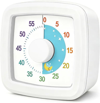 Visual Timer for Kids & Adults, 60 Minute Rainbow Countdown Timer, Time Management Tool for Classroom, Home, Kitchen, Office, School