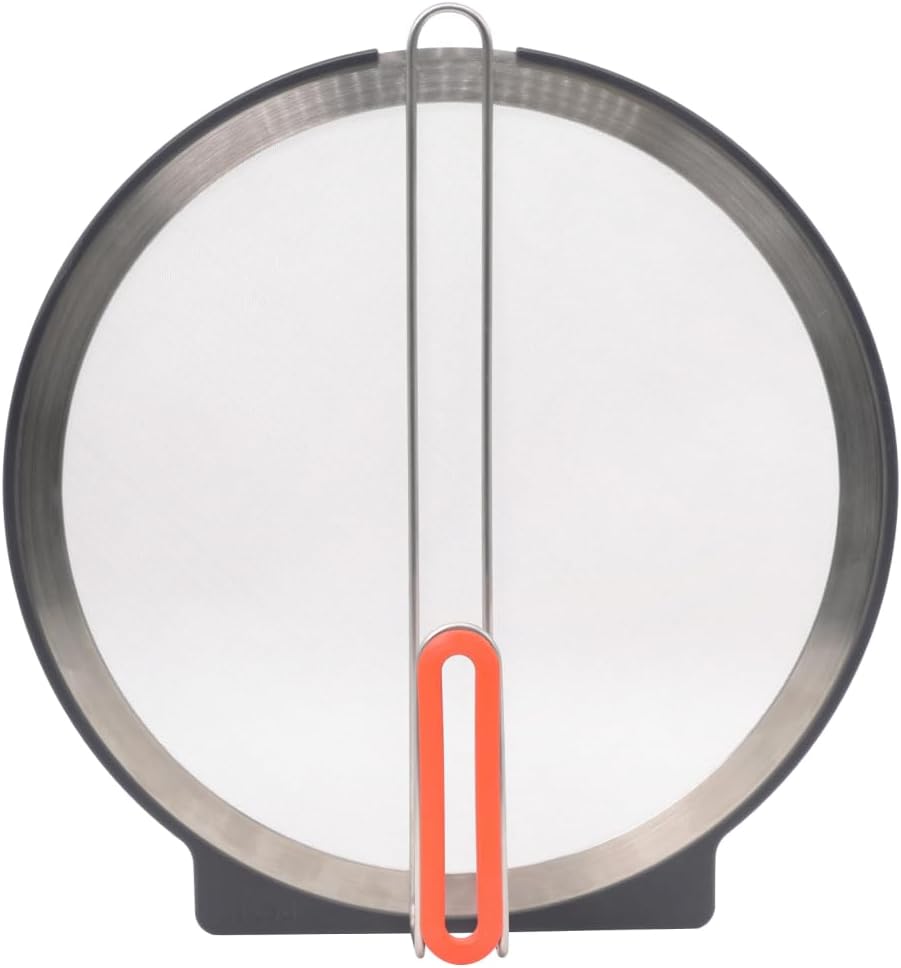 Self-Standing Splatter Screen, Heavy-Duty Stainless Grease Guard | For frying pans & induction cookers, heat-resistant, bpa-free, dishwasher safe, compact storage; blocks splatter