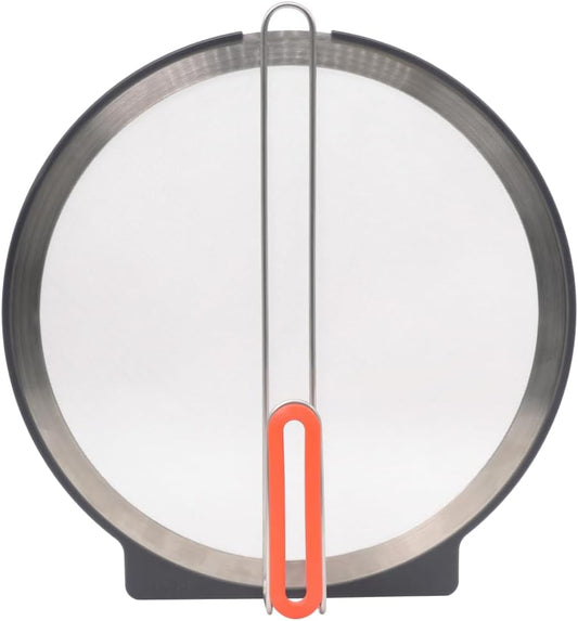 Self-Standing Splatter Screen, Heavy-Duty Stainless Grease Guard | For frying pans & induction cookers, heat-resistant, bpa-free, dishwasher safe, compact storage; blocks splatter