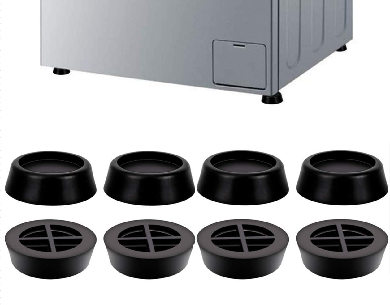 4PCS Washing Machine Foot Pads for Anti-Vibration and Anti-Walk Pads with Level, Washer and Dryer Anti Slip Pad Mat for Vibration Reduction & Shock Absorber Rubber Noise Cancelling Isolation Feet
