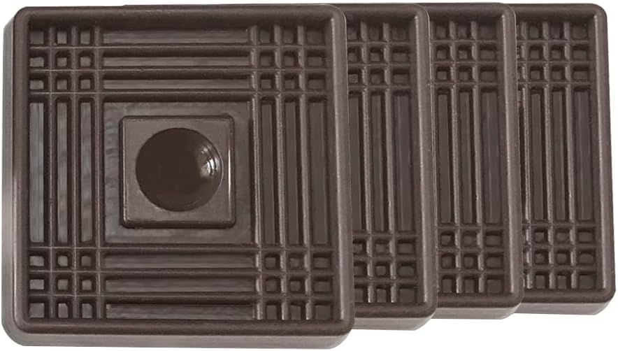 2X2 Square Rubber Furniture Caster Cups, TL-JIYPU Caster Cups with Anti-Sliding Floor Grip 4 PCS, Ideal Furniture Coasters, Floor Protectors Brown, Non Skid Furniture Pads, Rubber Furniture Cups
