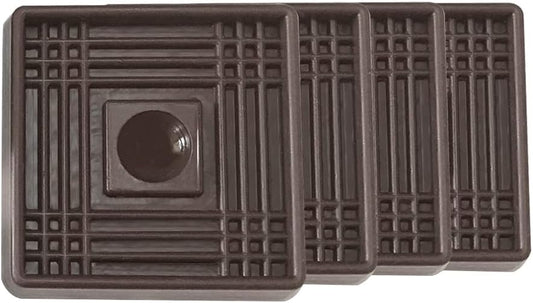 2X2 Square Rubber Furniture Caster Cups, TL-JIYPU Caster Cups with Anti-Sliding Floor Grip 4 PCS, Ideal Furniture Coasters, Floor Protectors Brown, Non Skid Furniture Pads, Rubber Furniture Cups